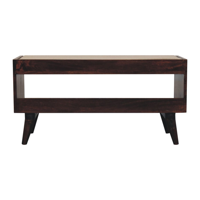 Solid Wood Bench With Upholstered Sea