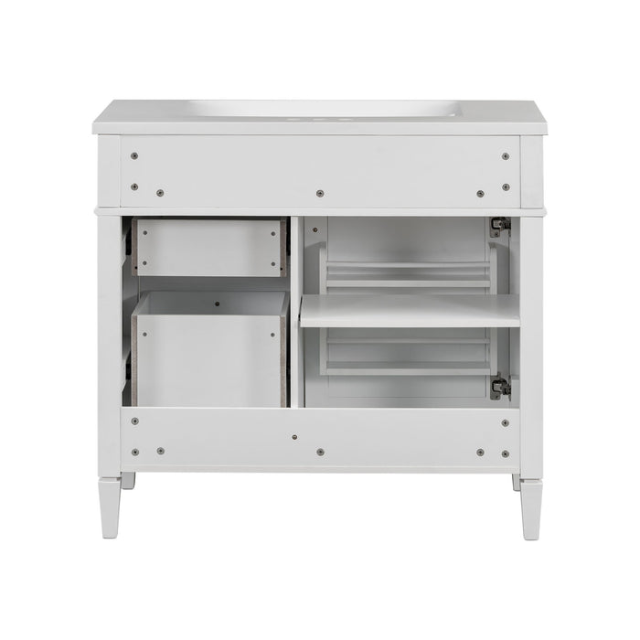 Bathroom Vanity & Top Sink, Modern Bathroom Storage Cabinet With 2 Drawers And A Tip-Out Drawer