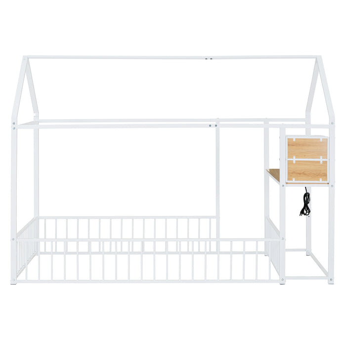 House Frame With Desk, Shelves, Power Outlets And USB Ports