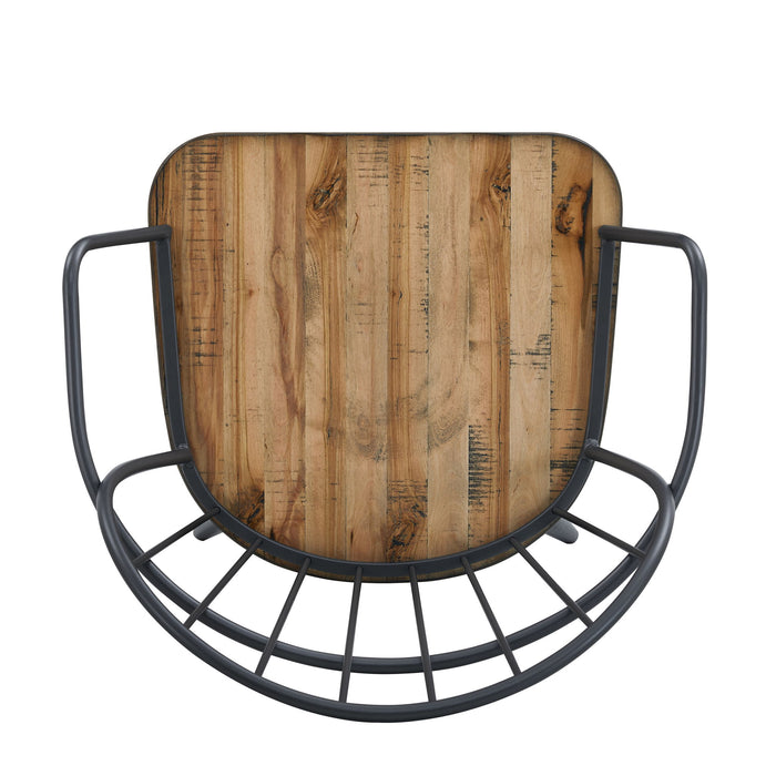 Contemporary Indoor Dining Set With Metal Legs, Birch, And Metal - Black / Natural