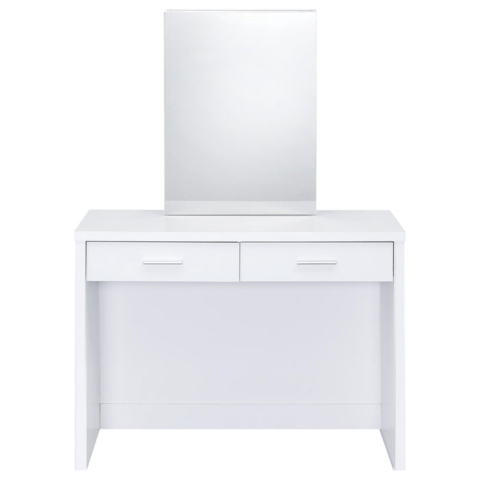 Bunbury Makeup Vanity Table Set Storage Mirror and Stool White
