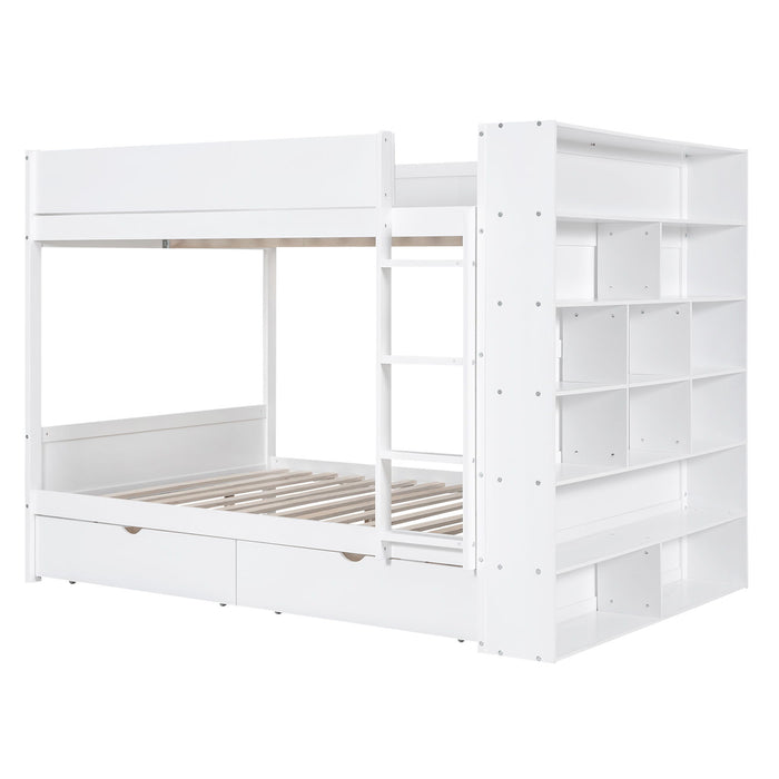 Bunk Bed With 2 Drawers And Multi Layer Cabinet