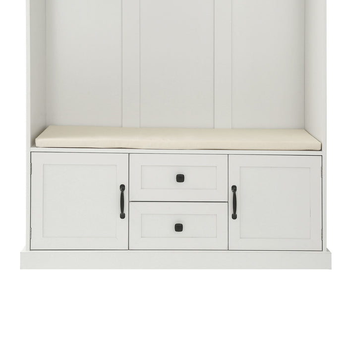 Hall Tree With 3 Hooks, Coat Hanger, Entryway Bench, Storage Bench, 3 In 1 Design