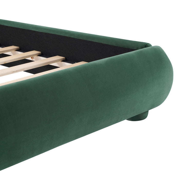 Upholstered Simple Modern Bedroom Bed With Curved Headboard