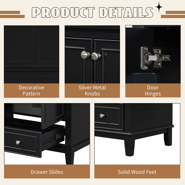 Modern Bathroom Vanity With Sink Combo, Multi Functional Cabinet With Doors And Drawer
