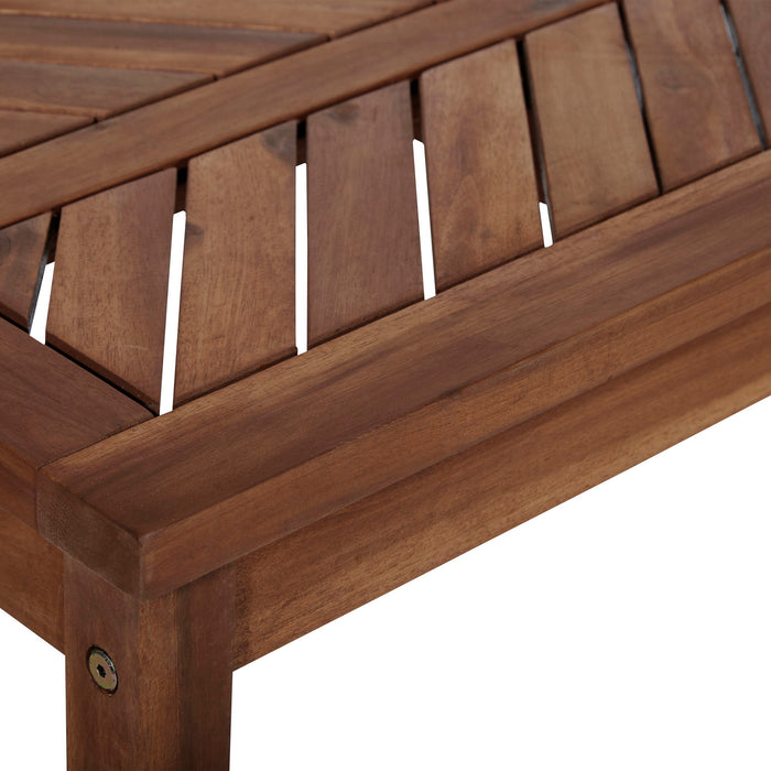 Modern Slat Top Solid Wood Patio Bench