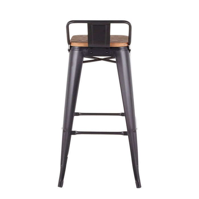 Oregon - Industrial Low Back Barstool (Set of 2) - Black
