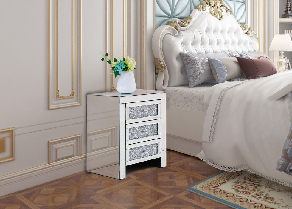 Arc Drill Mirror Three Pumping Cabinet Multifunctional Bedside Table