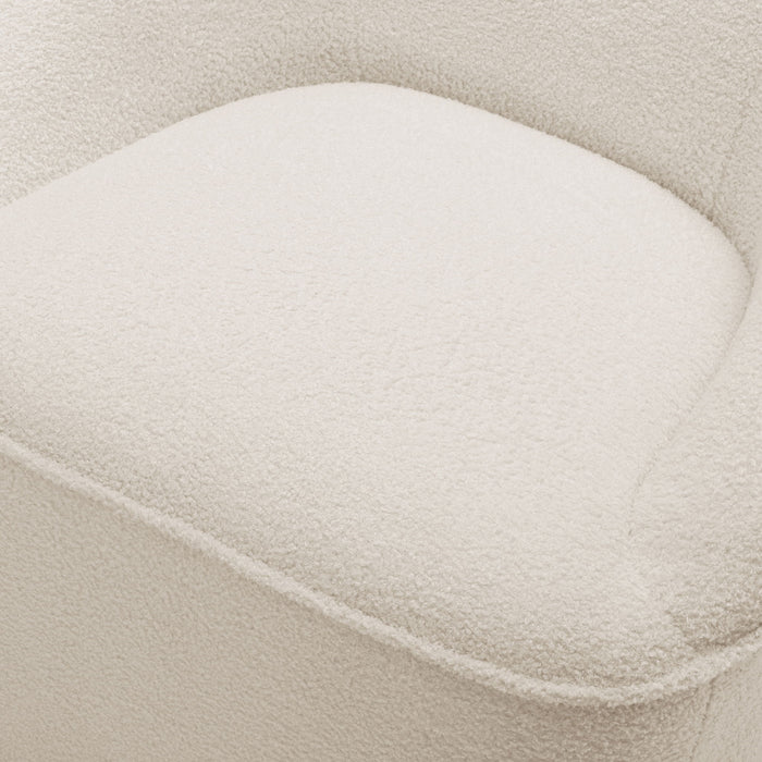 Anson - Swivel Chair With Soft Rounded Back - Off White