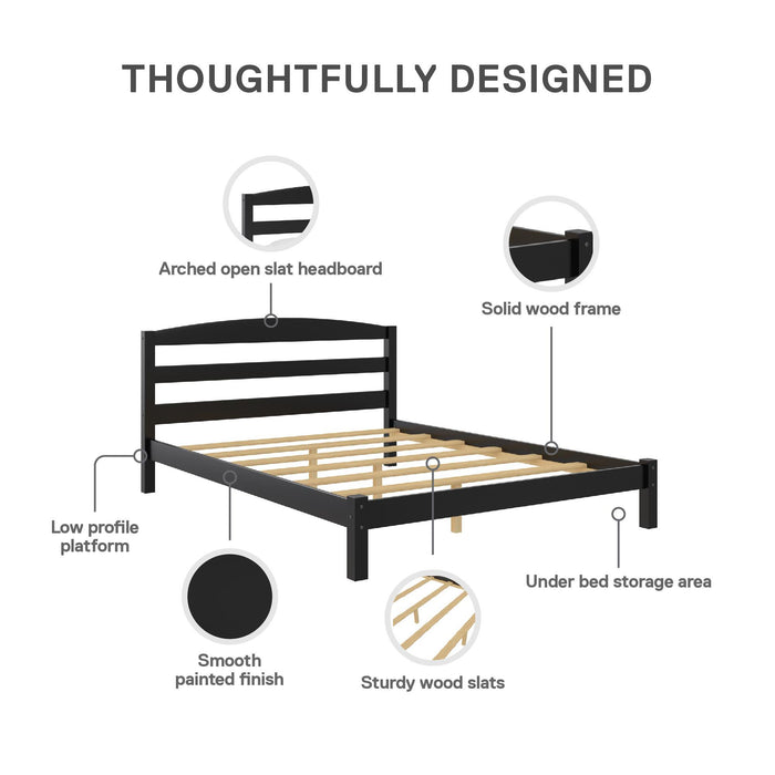 Leighton - Full Size Platform Bed, Low Profile Design - Black