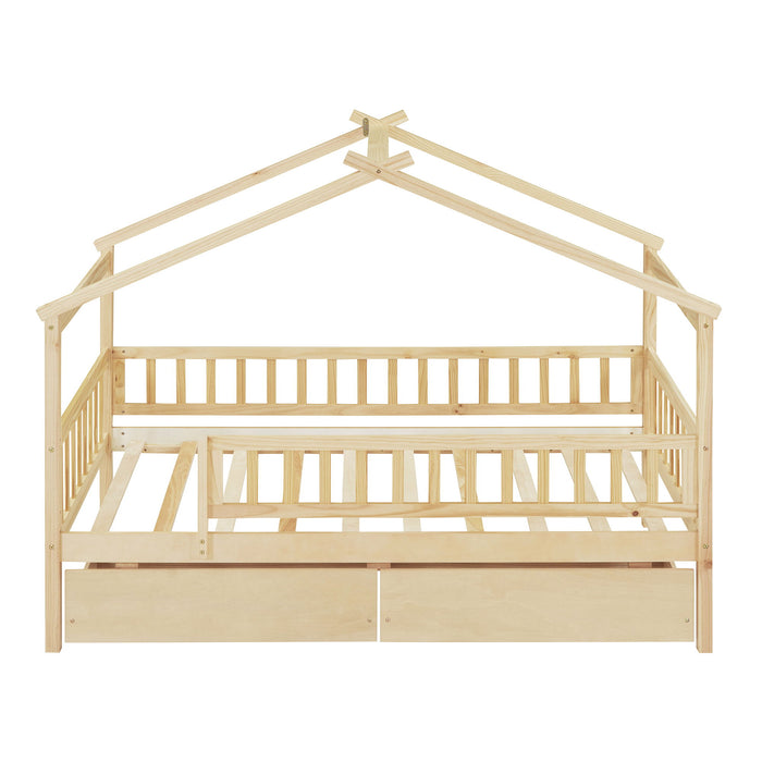 House Bed With 2 Drawers