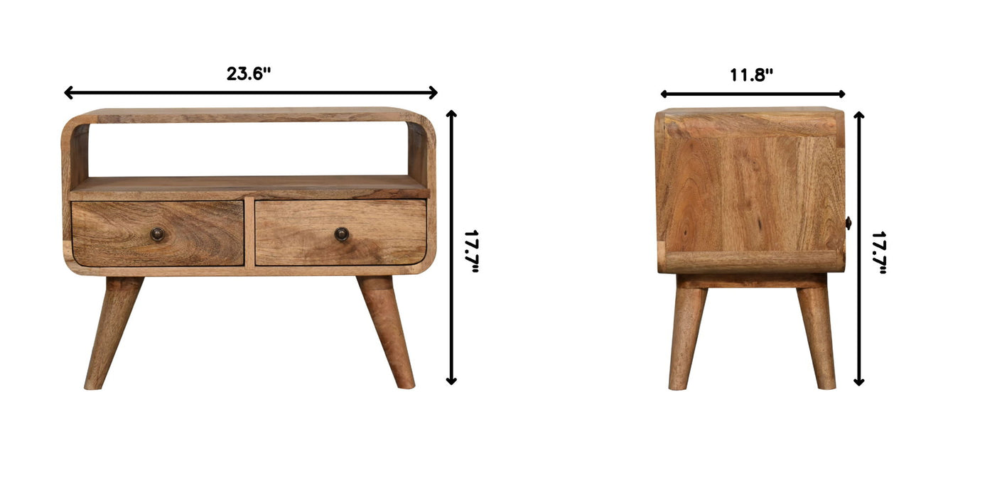 Mini Curved Media Unit - Oak