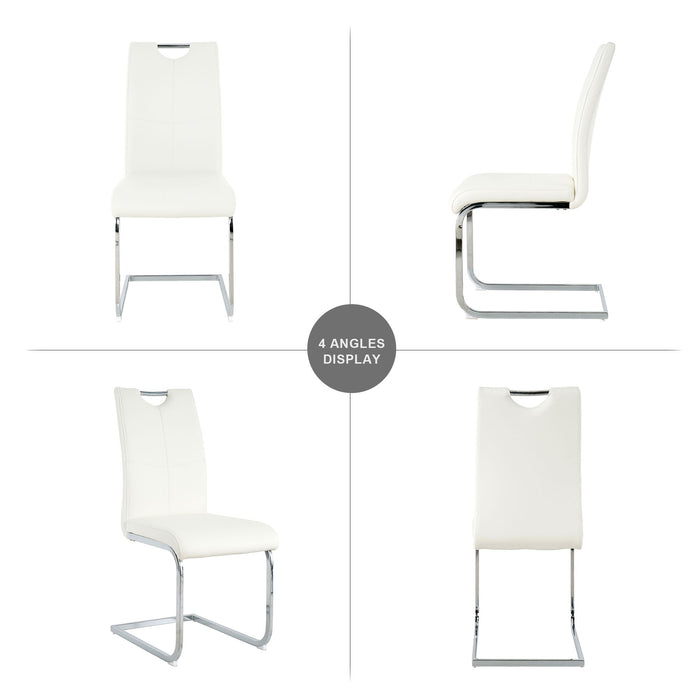 Modern Dining Chairs With Padded Seat And Metal Legs
