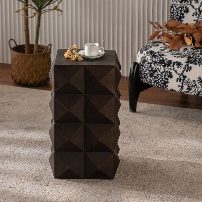 Side Table With 3D Embossed Pattern Design