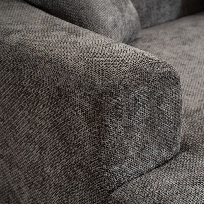 Modern Style Ultra Smooth Curved Sofa With 3 Pillows