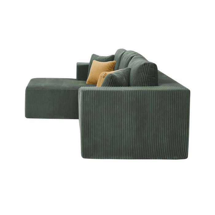 L - Shape Full Compressed Upholstered Sectional
