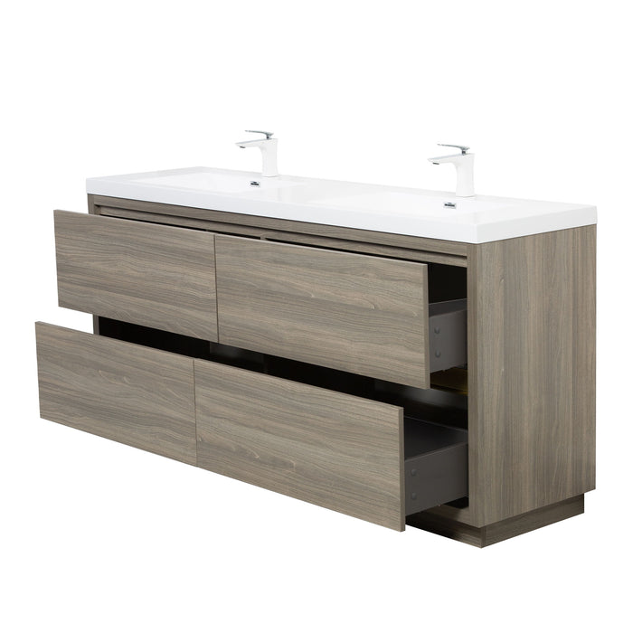 Bathin Freestanding Bathroom Vanity With Double Sinks, Bathroom Storage Vanity Cabinet With Stone Resin Countertop And Soft Close Drawers