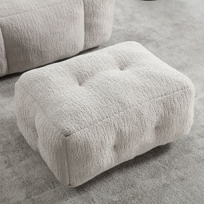 Modern Indoor Fluffy Bean Bag Chair With Memory Foam And Ottoman, Super Soft