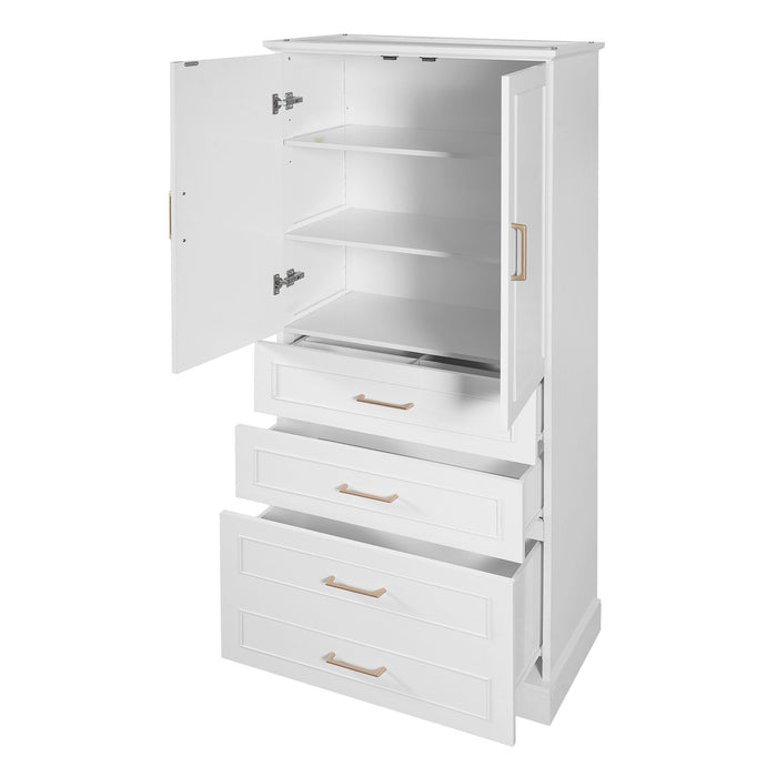 Freestanding Bathroom Cabinet With 3 Drawers, Adjustable Shelf, Soft Close Doors