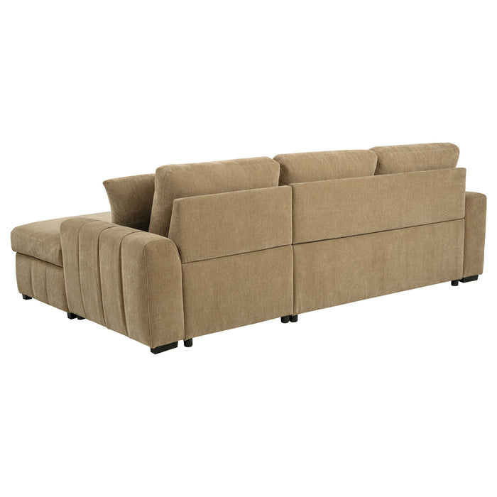 Logan - Sleeper Sectional Sofa With Right Arm Chaise - Camel