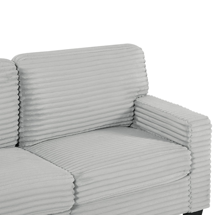 Upholstered U-Shaped Sectional Sofa With Movable Ottoman And Side Storage Pockets
