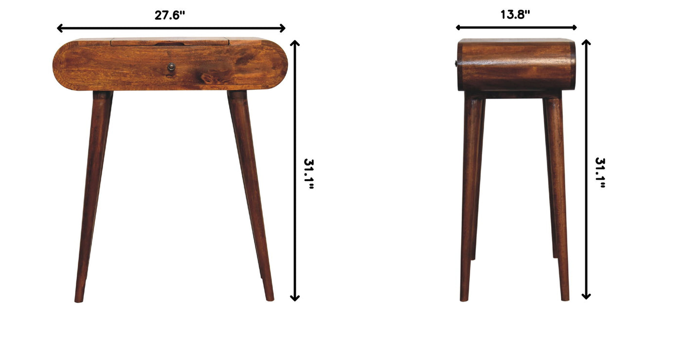 Mini Round Fold Vanity - Chestnut