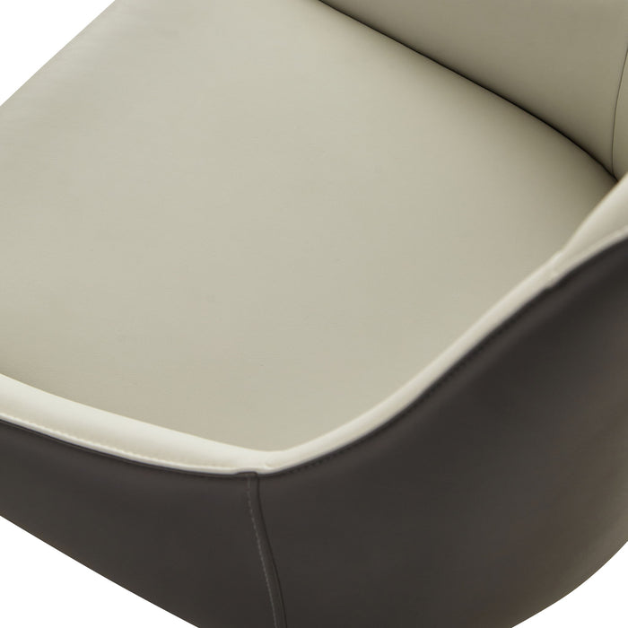 Modern Dining Chair Set Upholstered Seats Steel Metal Legs 2 Tone Contemporary Kitchen Living Room Furniture (Set of 2) - Black / Gray