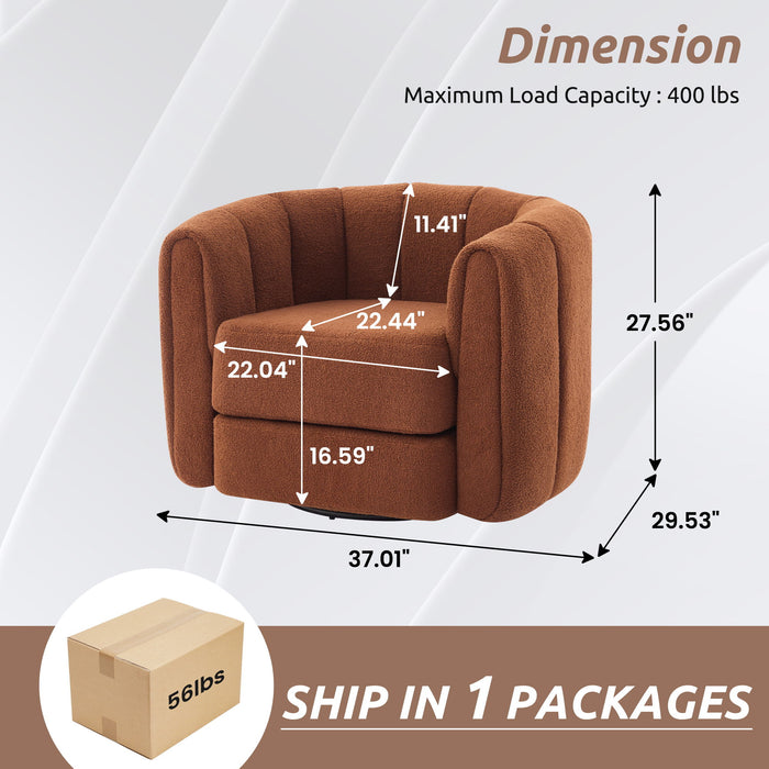 Swivel Accent Chair Wide Upholstered For Living Room