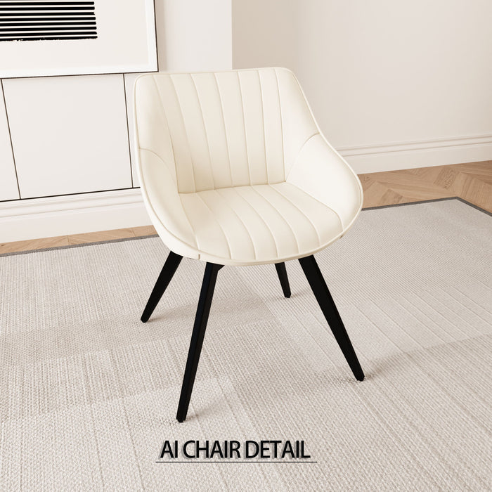 Round Dining Table Set With Tulip Design And 2 Chairs