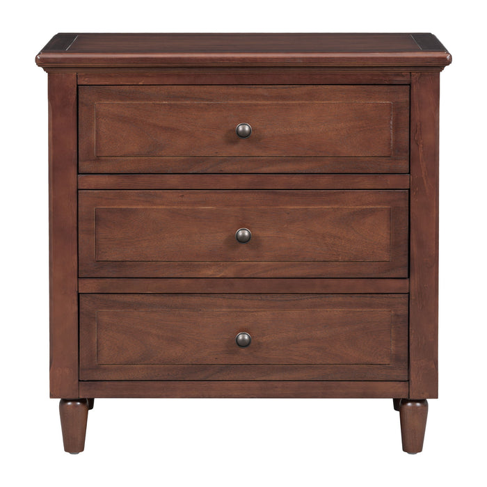 U_Style 3 Drawer Nightstand Storage Wood Cabinet