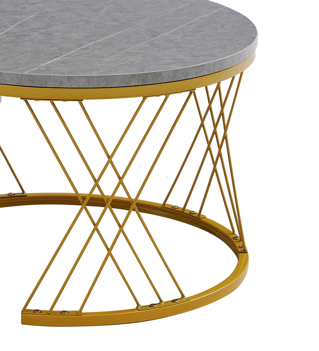 Modern Minimalist Nesting Coffee Table For Living Room - White / Gray
