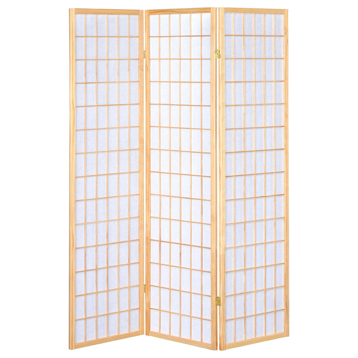 Carrie 3-Panel Room Divider Folding Shoji Screen Natural
