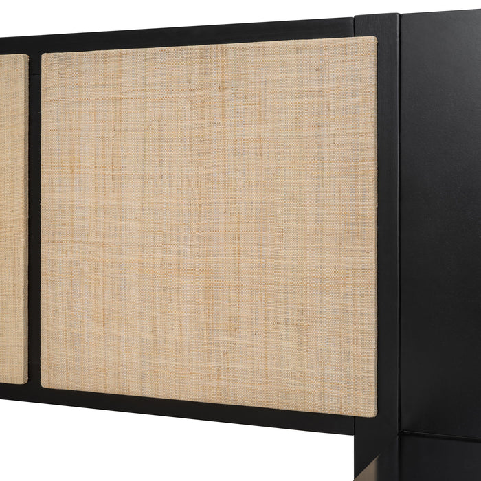 Bed Frame With 2 Nightstands Elegant Design With Lamps