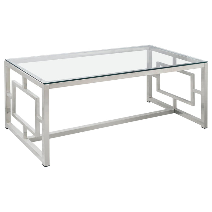 Merced 2-piece Rectangular Coffee and End Table Set Nickel