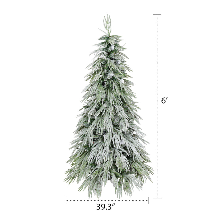Snow Flocked Christmas Tree With LED Lights