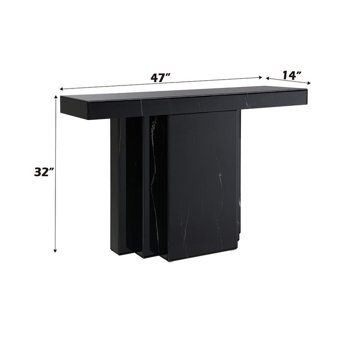 Drisana - Console Table - Black Mirrored