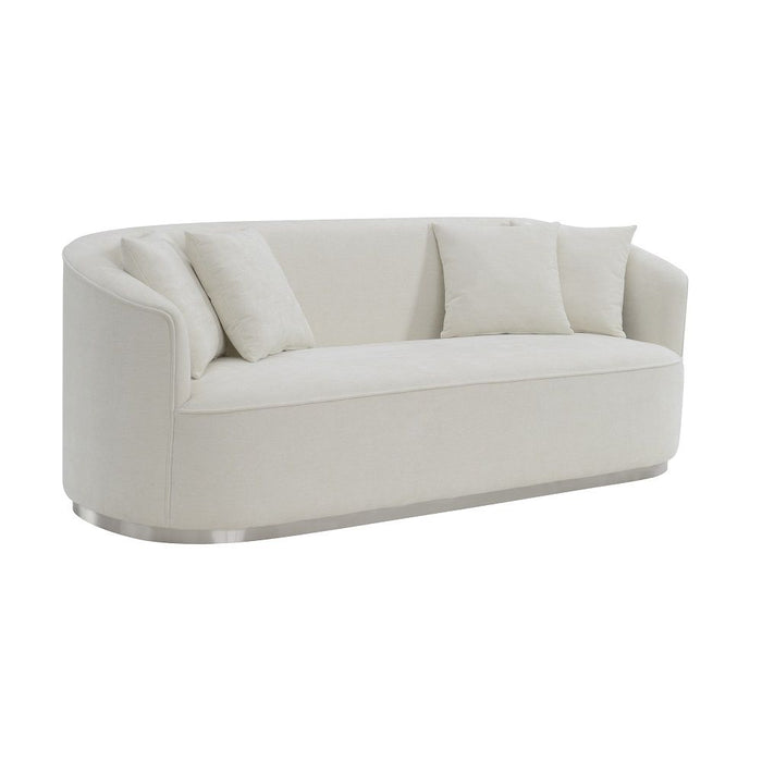 Odette - Sofa With 4 Pillows - Beige Chenille