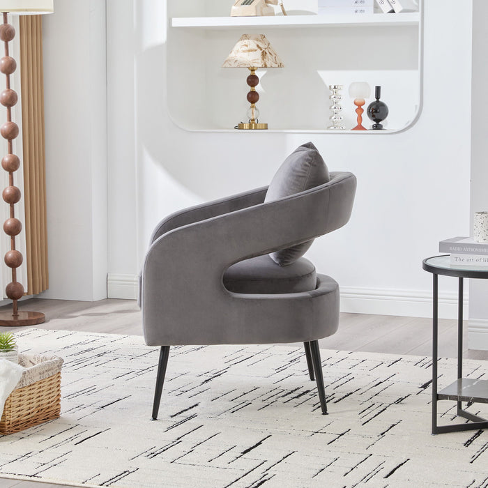 Open Back Accent Chair, Round Sofa Lounge Armchair