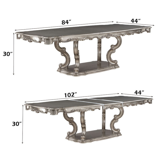 Ariadne - Dining Table With Pedestal - Antique Platinum