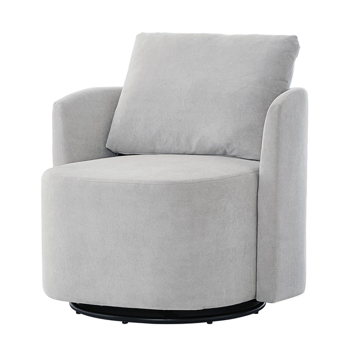 360° Modern Swivel Chair With Upholstered Curved Design