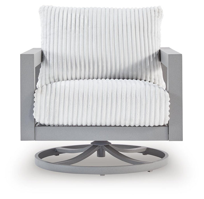 Hurley Park - 4 Pc. - Outdoor Sofa, 2 Lounge Chairs And Coffee Table - Gray