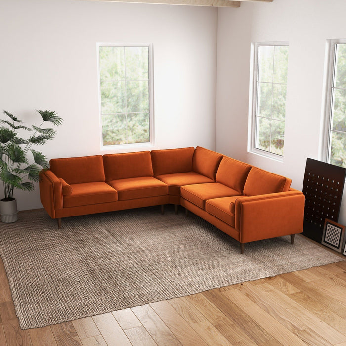 Amber - Velvet Corner Sectional Sofa