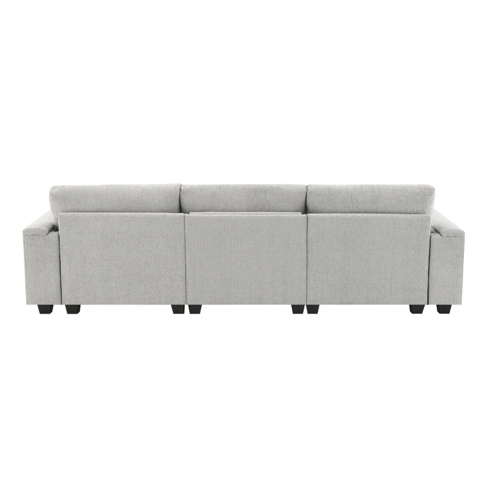 Sectional With Bluetooth Speaker Comfy Cloud Couch Set With Drop Down Table Cup Holders, USB Charger Storage Armrest Wide Seat Sofa