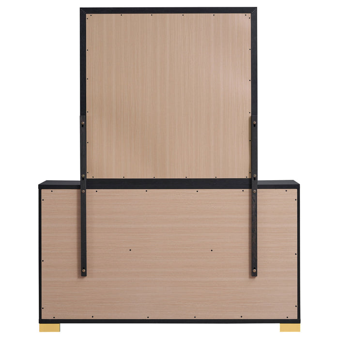 Marceline 6-drawer Dresser with Mirror Black