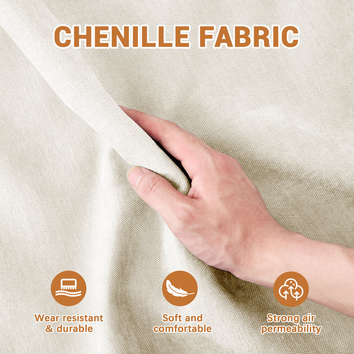 Stylish Sofa With Ottoman And Lumbar Pillows, Ergonomic Design