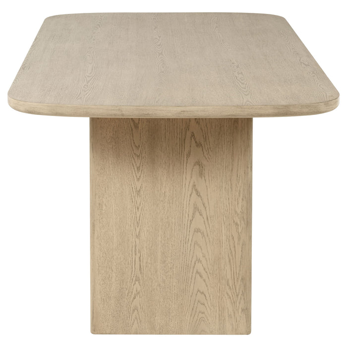 Kimpton - Counter Height Dining Table With Storage Cabinet And Shelves - Beige