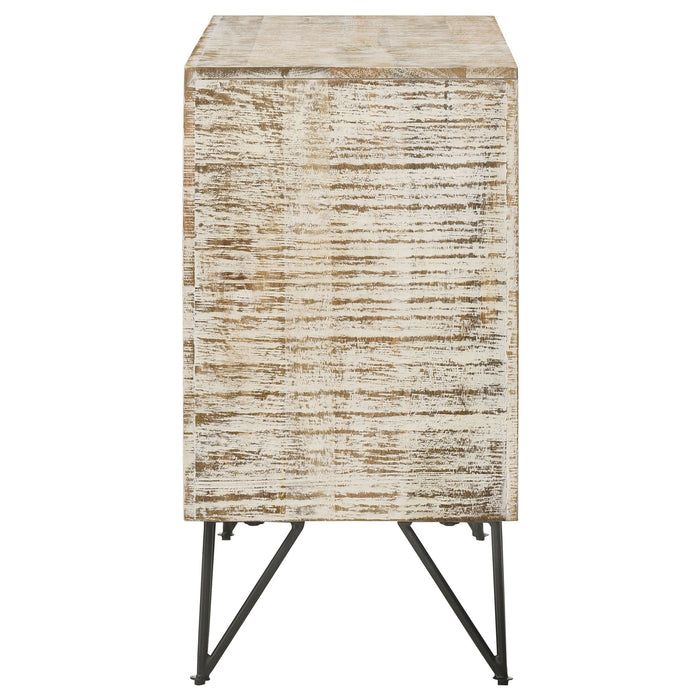 Eileen 2-door Wood Storage Accent Cabinet White Washed