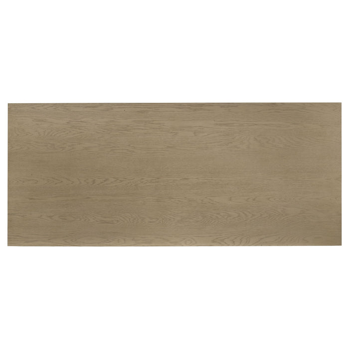Decker 7-piece 82-inch Rectangular Dining Set Black and Natural Oak