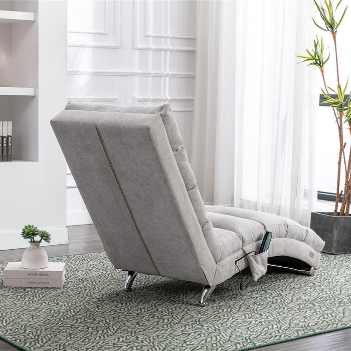 Massage Chaise Lounge Indoor With Remote Control, Ergonomic Electric Massage Lounger