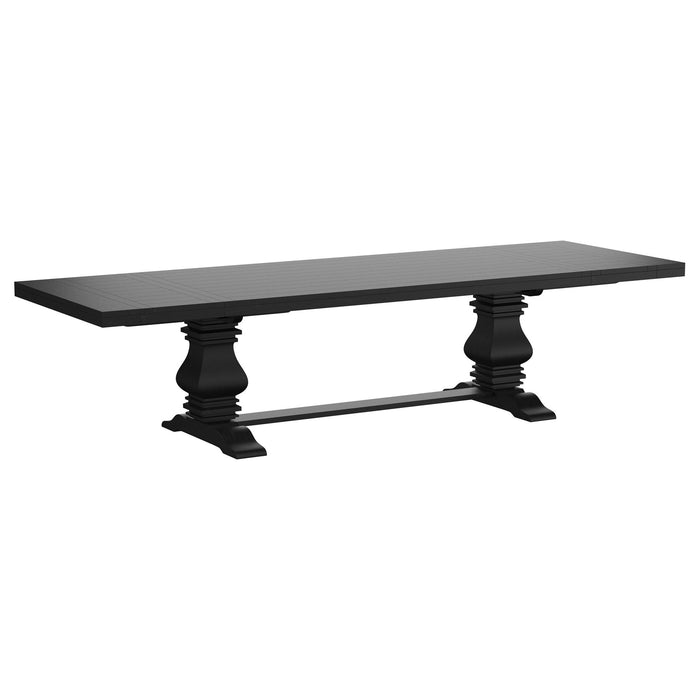 Florence 9-piece 126-inch Extension Dining Table Set Distressed Black